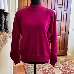 Vintage 80’s Ports International Magenta Pull Over Sweater Pure Wool Size Small